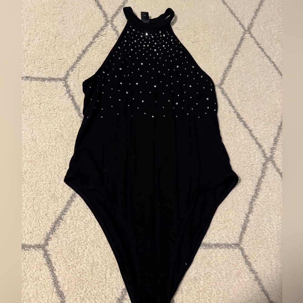 SHEIN Black Bodysuit One Piece